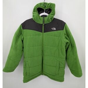 The North Face Boys Reversible Coat Size XL (18/20) Lime Green And Gray
